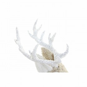 Decorazione Natalizia DKD Home Decor Beige Poliestere Bianco polistirene Renna (9 x 24 x 33 cm)
