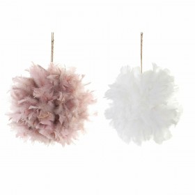 Decorazione Natalizia DKD Home Decor Schiuma Piuma (40 x 40 x 40 cm) (40 cm) (2 Pezzi)