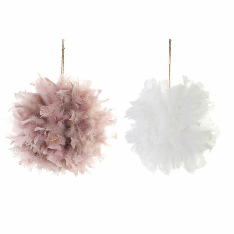 Decorazione Natalizia DKD Home Decor Schiuma Piuma (40 x 40 x 40 cm) (40 cm) (2 Pezzi)