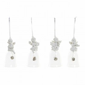 Decorazione Natalizia DKD Home Decor Resina Vetro Angelo (4 pcs) (5 x 5 x 10.5 cm)