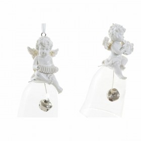 Decorazione Natalizia DKD Home Decor Resina Vetro Angelo (4 pcs) (5 x 5 x 10.5 cm)