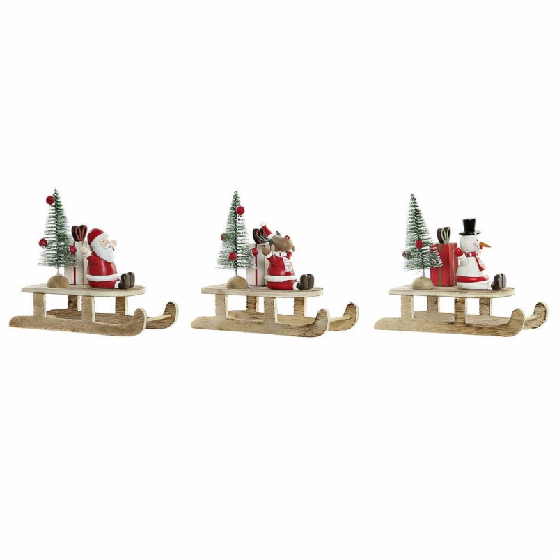 Decorazione Natalizia DKD Home Decor ‎S3025231 Legno Babbo Natale (14 x 6 x 13 cm) (3 pcs)
