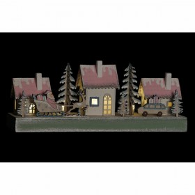 Decorazione Natalizia DKD Home Decor Legno Casa (2 pcs) (30 x 6 x 12 cm)