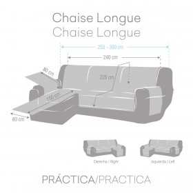 Rivestimento per chaise longue braccio corto destro Eysa AQUA Grigio 100 x 110 x 240 cm