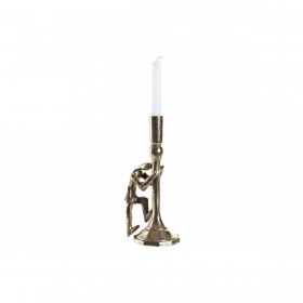 Candelabro DKD Home Decor 12 x 10 x 27 cm Champagne Nero Alluminio Moderno (2 Unità)