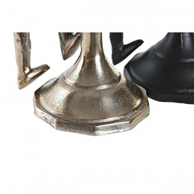 Candelabro DKD Home Decor 12 x 10 x 27 cm Champagne Nero Alluminio Moderno (2 Unità)