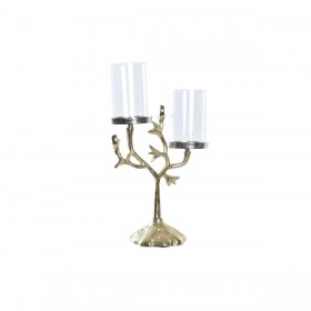 Candelabro DKD Home Decor Cristallo Dorato Alluminio Uccelli (29 x 15 x 48 cm)