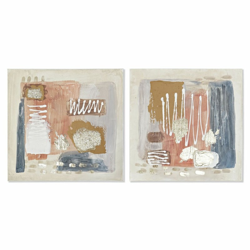 Quadro DKD Home Decor Astratto Coloniale (60 x 2,8 x 60 cm) (2 Unità)