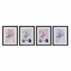 Quadro DKD Home Decor Gatti (35 x 2,5 x 45 cm) (35 x 2 x 45 cm) (4 Unità)