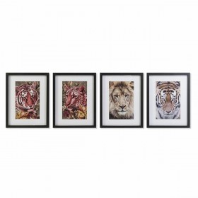 Quadro DKD Home Decor Coloniale Giungla (35 x 2,5 x 45 cm) (35 x 2 x 45 cm) (4 Unità)