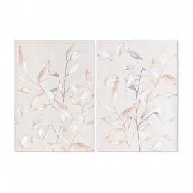Quadro DKD Home Decor Foglia della pianta (2 Unità) (50 x 3 x 70 cm)