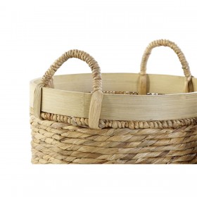 Set di Cestini DKD Home Decor Bambù Tropicale Juncus (35 x 35 x 30,5 cm) (3 Pezzi)