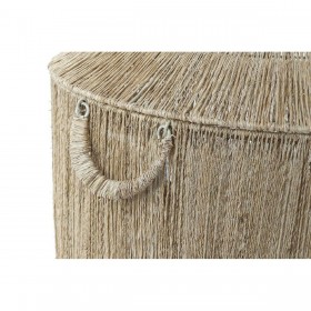 Set di Cestini DKD Home Decor Marrone Multicolore Naturale Juta Iuta Metallo Boho 51 x 51 x 48 cm