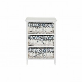 Cassettiera DKD Home Decor Azzurro Bianco vimini Legno di paulownia 40 x 29 x 59 cm