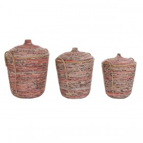 Set di Cestini DKD Home Decor Rattan (51 x 51 x 67 cm)