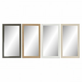 Specchio da parete DKD Home Decor Cristallo Naturale Marrone Bianco Grigio scuro PS 4 Unità (36 x 2 x 66 cm)