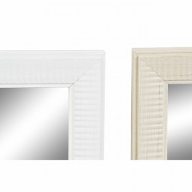 Specchio da parete DKD Home Decor Cristallo Naturale Marrone Bianco Grigio scuro PS 4 Unità (36 x 2 x 66 cm)