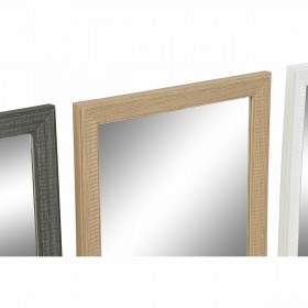 Specchio da parete DKD Home Decor Cristallo Naturale Marrone Bianco Grigio scuro PS 4 Unità (36 x 2 x 66 cm)