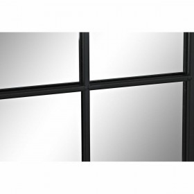 Specchio da parete DKD Home Decor Nero Cristallo Ferro 90 x 3 x 90 cm