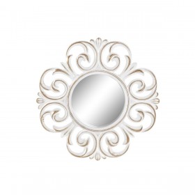 Set di Specchi DKD Home Decor Cristallo Dorato Bianco PP 2 Unità Moderno Decapaggio (35 x 2 x 35 cm)