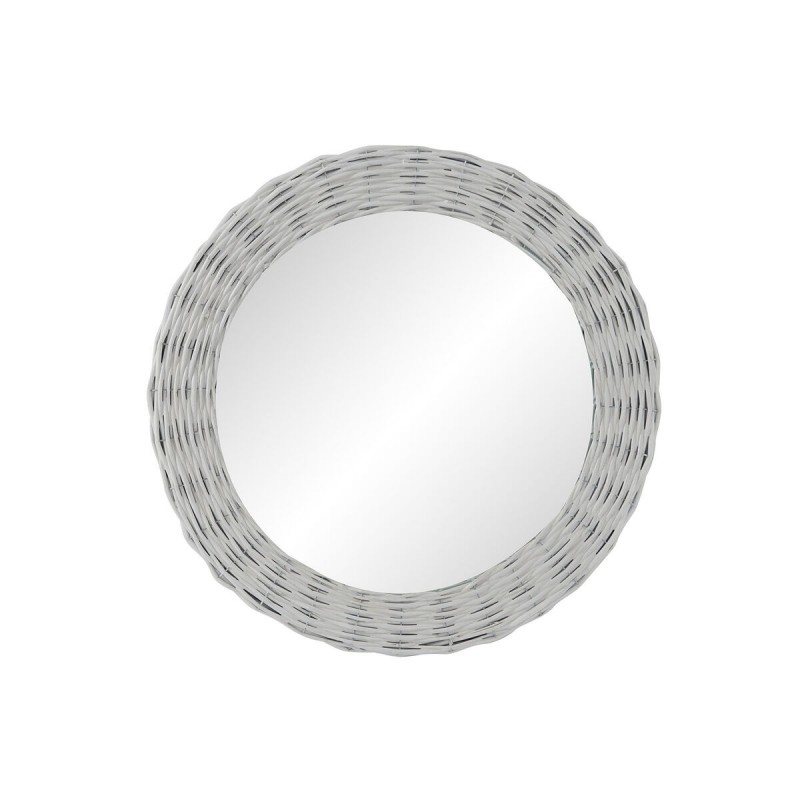 Specchio da parete DKD Home Decor Bianco Cottage Intrecciato Ø 60 cm 63 x 4 x 63 cm
