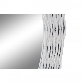 Specchio da parete DKD Home Decor Bianco Cottage Intrecciato Ø 60 cm 63 x 4 x 63 cm