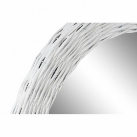 Specchio da parete DKD Home Decor Bianco Cottage Intrecciato Ø 60 cm 63 x 4 x 63 cm