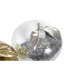 Palla da Discoteca DKD Home Decor Argentato Dorato Resina Mela Moderno (21 x 21 x 19 cm) (2 Unità)