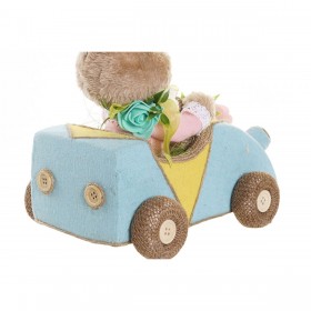 Statua Decorativa DKD Home Decor 23 x 15 x 29 cm Azzurro Rosa Marrone Coniglio (2 Unità)