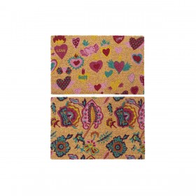 Zerbino DKD Home Decor Gomma Multicolore 2 Unità Fibra di cocco (60 x 40 x 1,5 cm)