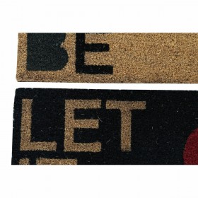 Zerbino DKD Home Decor Rosso Nero Marrone Gomma 2 Unità Fibra di cocco (60 x 40 x 1,5 cm)