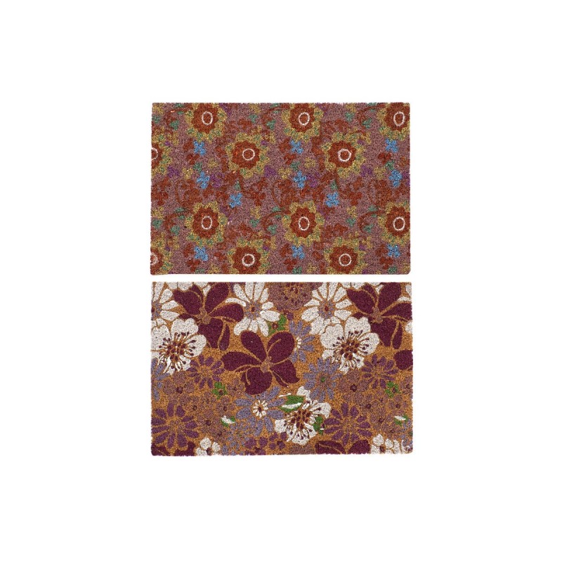 Zerbino DKD Home Decor Gomma Multicolore 2 Unità Fibra di cocco (60 x 40 x 1,5 cm)