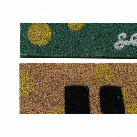 Zerbino DKD Home Decor Nero Marrone Gomma Bianco Verde 2 Unità Fibra di cocco (60 x 40 x 1,5 cm)