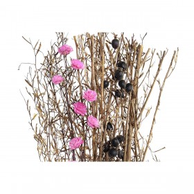 Mazzo DKD Home Decor Rosa Marrone Bianco Fiore secco (2 Unità) (30 x 30 x 65 cm)