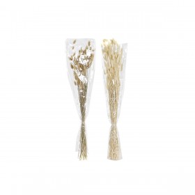 Mazzo DKD Home Decor Beige Marrone Fiore secco (12 x 12 x 76 cm) (2 Unità)