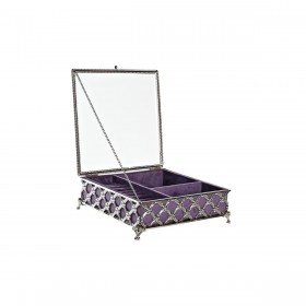 Scatola-Portagioie DKD Home Decor Cristallo Metallo (22 x 22 x 7 cm)