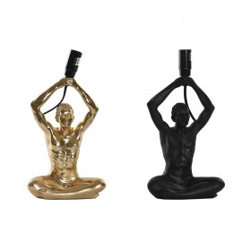 Lampada da tavolo DKD Home Decor 25W Nero Dorato Uomo 220 V Moderno (16 x 10,5 x 25 cm) (2 Unità)