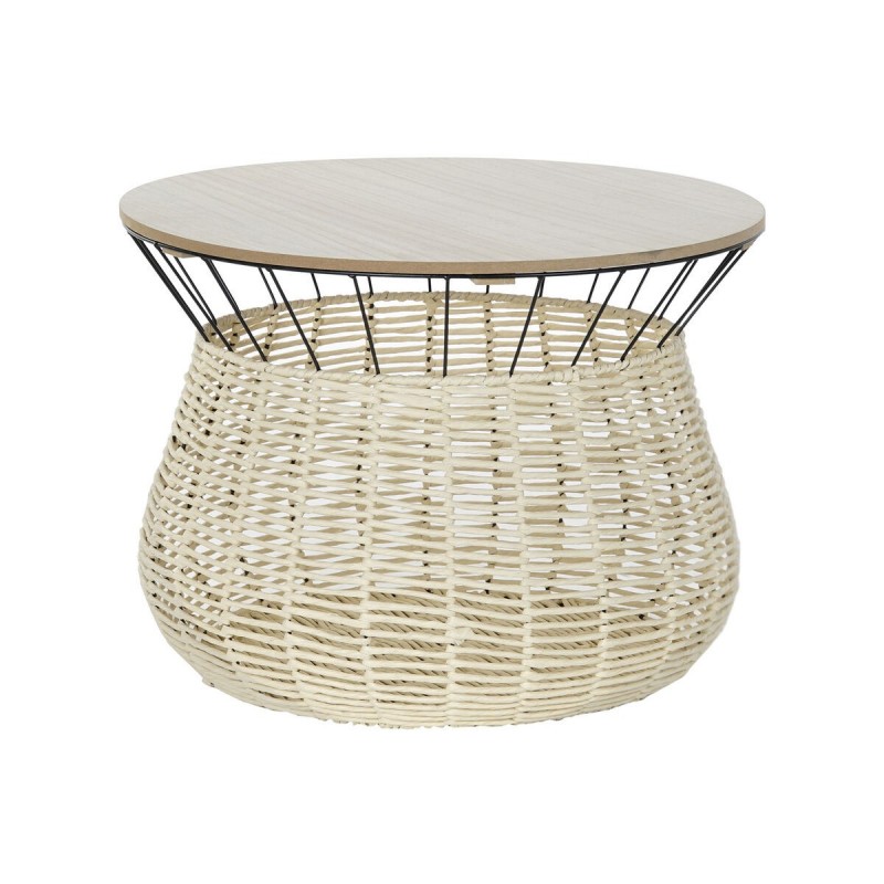 Tavolino da Caffè DKD Home Decor Nero Naturale Metallo Ferro Legno MDF 30 x 40 cm 54 x 54 x 40 cm