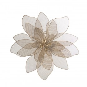 Decorazione da Parete Alexandra House Living Dorato Metallo Fiore 55 x 8 cm