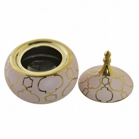 Scatola-Portagioie DKD Home Decor Rosa Dorato Porcellana 14 x 14 x 17 cm