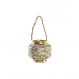 Lanterna DKD Home Decor 26,5 x 26,5 x 22 cm Finitura invecchiata Cristallo Dorato Metallo Arabo