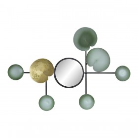Decorazione da Parete DKD Home Decor Specchio Fogli Dorato Metallo Menta Orientale (45 x 3 x 30 cm)
