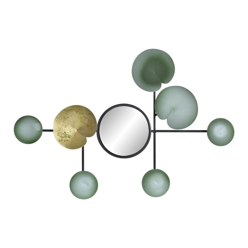 Decorazione da Parete DKD Home Decor Specchio Fogli Dorato Metallo Menta Orientale (45 x 3 x 30 cm)