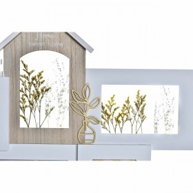 Cornice Portafoto DKD Home Decor Love Home Legno Fiore Naturale (46 x 3 x 39 cm) (2 Unità)