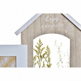 Cornice Portafoto DKD Home Decor Legno Fiore Naturale (42 x 7 x 29 cm) (2 Unità)