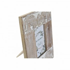 Cornice Portafoto DKD Home Decor Cristallo Elefante Marrone Bianco Legno di mango Indiano (23 x 1,5 x 28 cm)