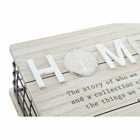 Scatola Decorativa DKD Home Decor Nero Naturale Metallo Legno MDF