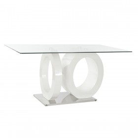 Tavolo da Pranzo DKD Home Decor Cristallo Trasparente Bianco Legno MDF (160 x 90 x 75 cm)