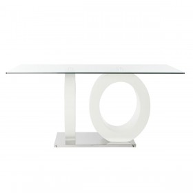 Tavolo da Pranzo DKD Home Decor Cristallo Trasparente Bianco Legno MDF (160 x 90 x 75 cm)