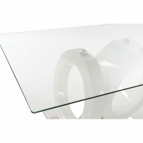 Tavolo da Pranzo DKD Home Decor Cristallo Trasparente Bianco Legno MDF (160 x 90 x 75 cm)